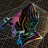 Religious Praying Hands Cross Decal – Black & Purple Gradient PVC Sticker