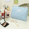 Quilted Floral Cosmetic Bag with Zipper Closure