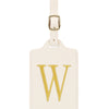 Personalized Embroidered Leather Luggage Tag with Letter Initial