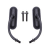 A pair of universal chrome black motorcycle side rear view mirrors with mounting bolts.
