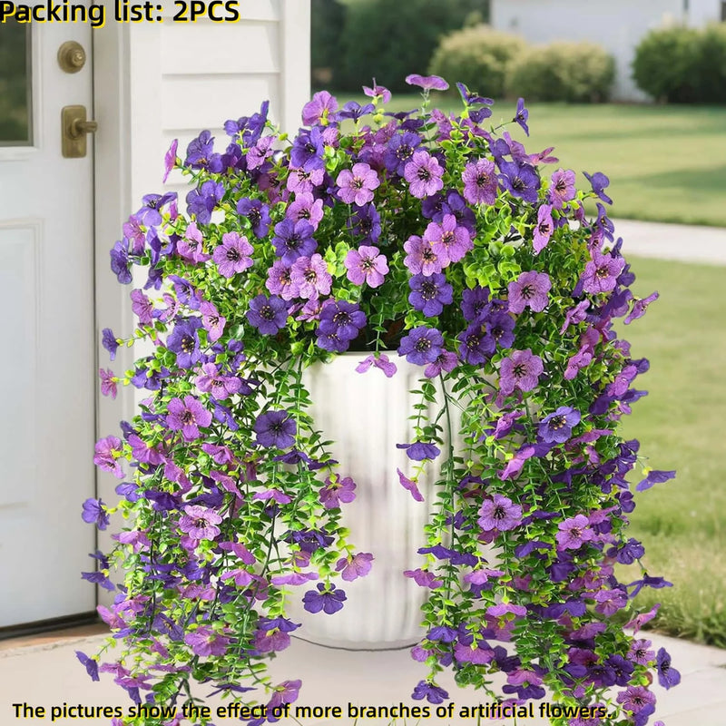 UV-Resistant Hanging Artificial Flowers – Silk-Like Outdoor Decor (Mixed Colors)