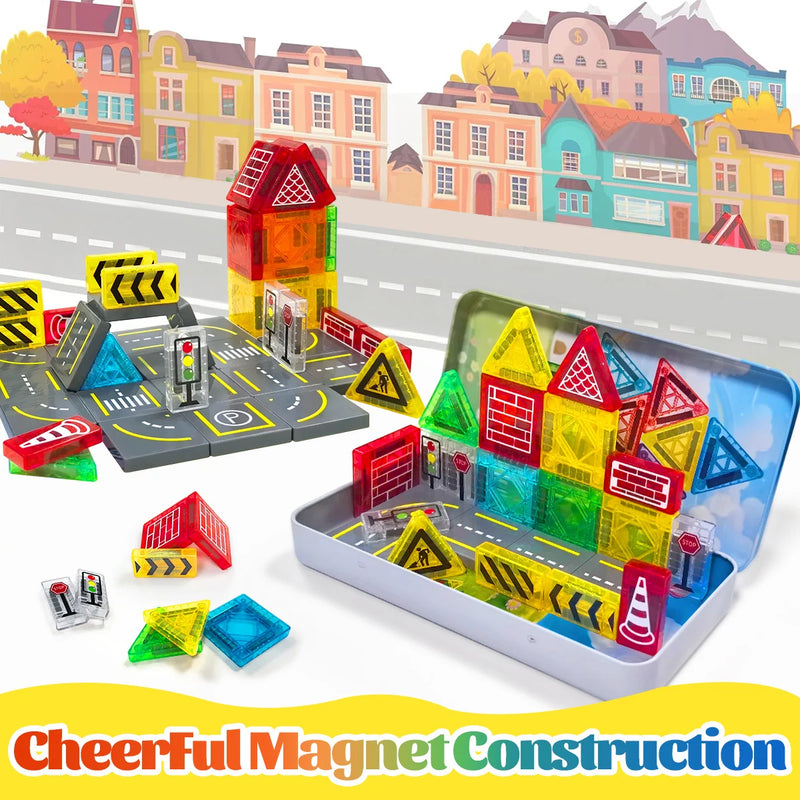 Magnetic Road Construction Set