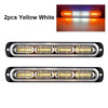 Two yellow white LED strobe warning light bars for vehicles