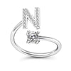 Initial Letter Ring with Zircon Accent