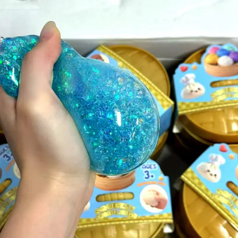 Juguete Squishy de Dumpling con Purpurina