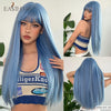 Rose Gold Layered Straight Wig with Bangs