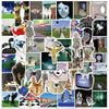 A collage of diverse cartoon and dreamcore art stickers featuring various characters, landscapes, and abstract designs.