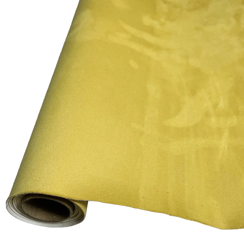Roll of yellow suede fabric for DIY car interior and home decor