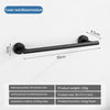 A black towel rack with a 30cm bar and 5cm mounting, made of 304 stainless steel for hanging towels.