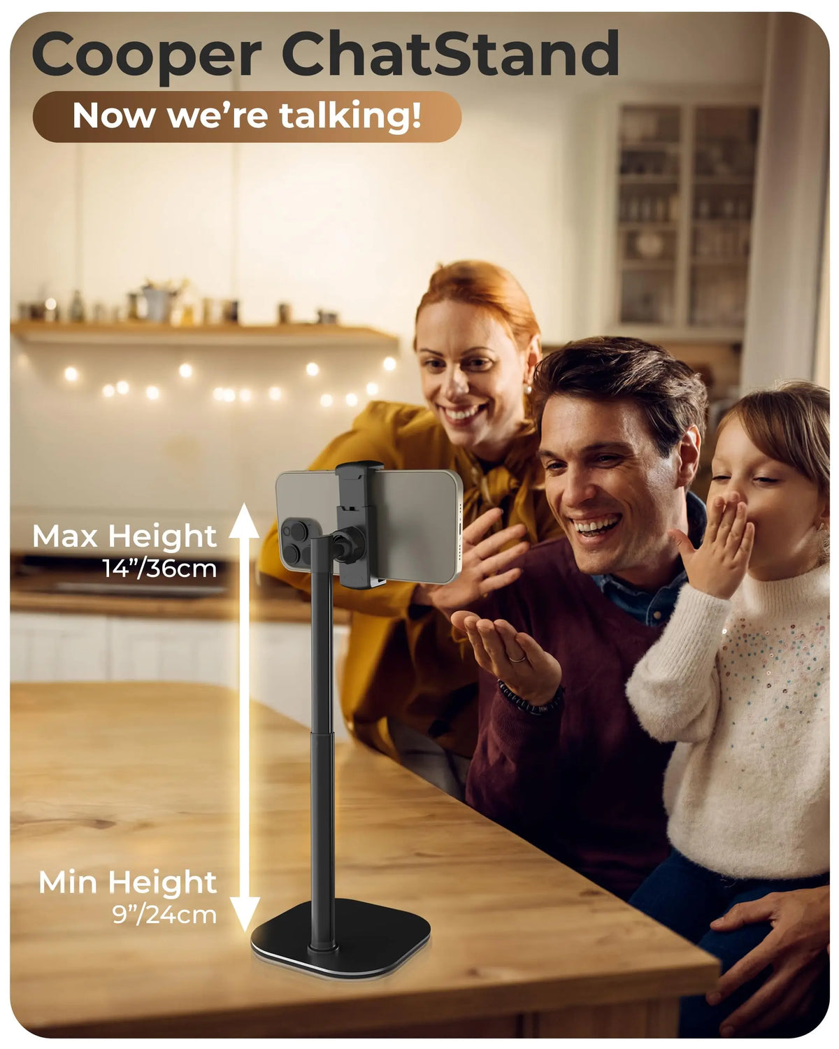 Adjustable Aluminum Phone Stand for Desk with 360° Rotation