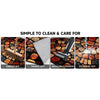A set of cleaning tools for a doormat including a broom, a shaker, a vacuum cleaner, and a rinse tool.