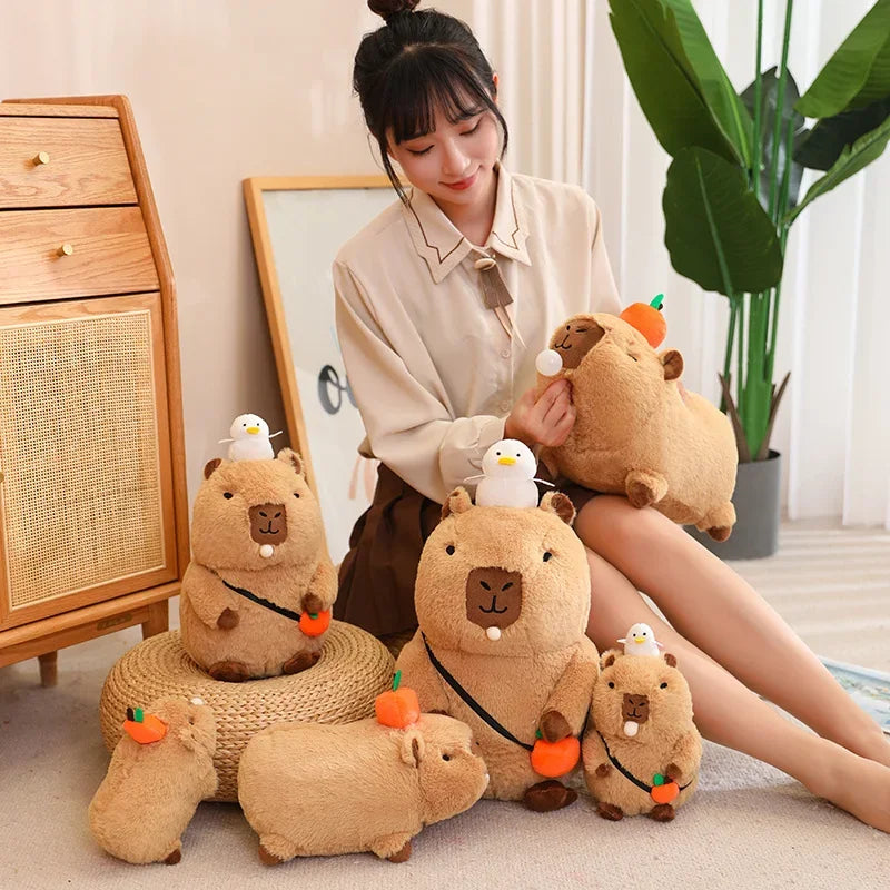 Cute Turtle Backpack Capybara Plush Toy Set