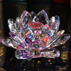 Crystal Lotus Flower Figurine – Elegant Glass Tabletop Decor