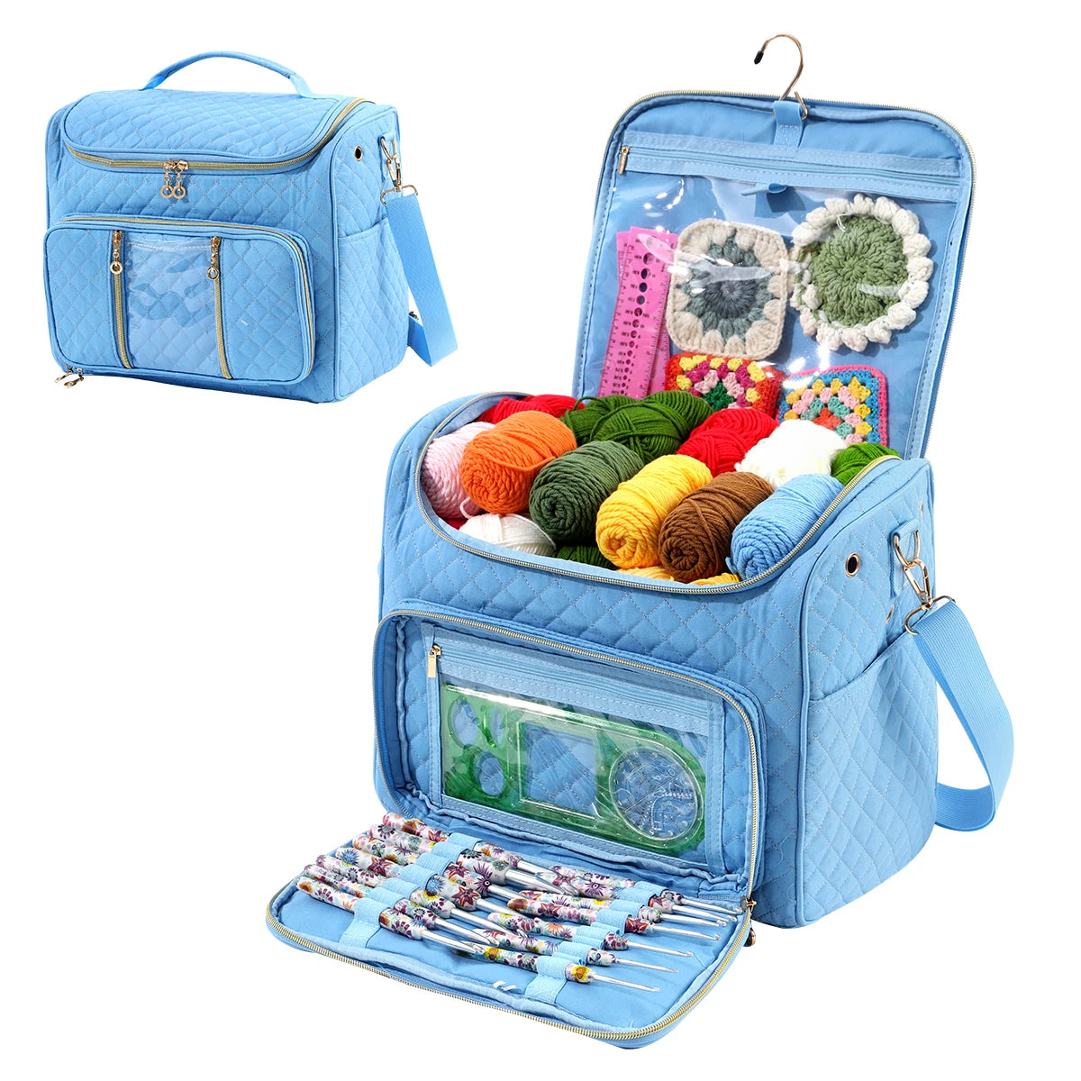 Portable Yarn Storage & Crochet Organizer Bag