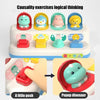 A sensory toy featuring dinosaur animals in various colors and shapes designed for logical thinking exercises.