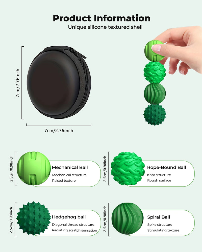 Silicone Magnetic Fidget Balls - 4 Pack