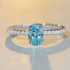 Elegant Oval CZ Sterling Silver Ring