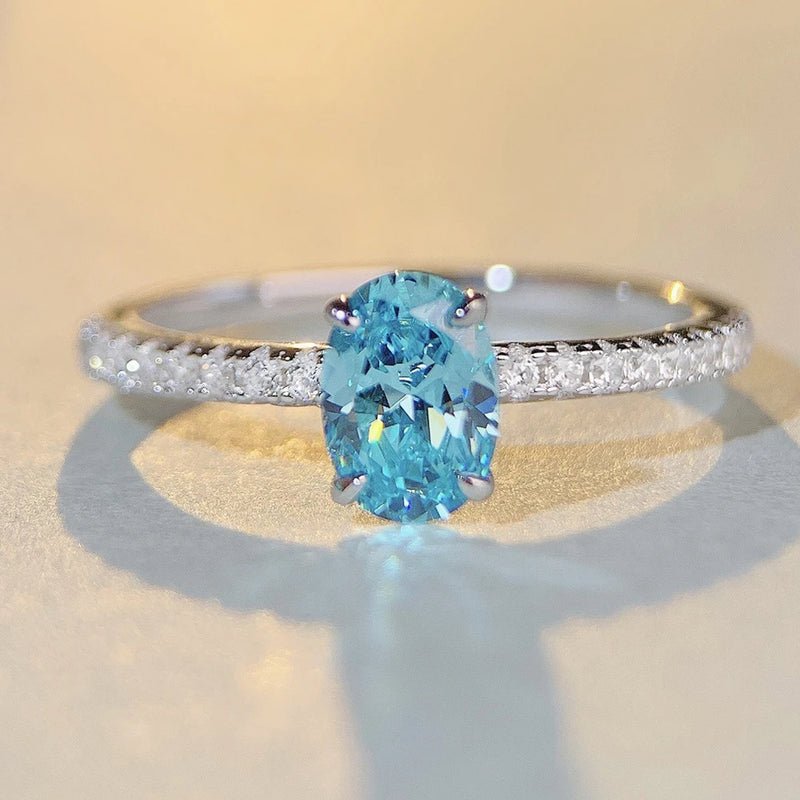 Elegant Oval CZ Sterling Silver Ring