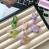 Colorful Flower Resin Keychain with Zinc Alloy Clip