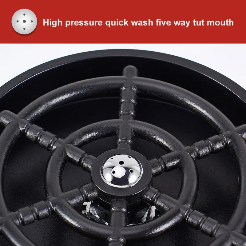 Black high pressure quick wash five way tut mouth faucet glass rinser for bars and kitchens