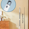 A long, white detachable broom with a silicone scraper head is shown against a light wall.