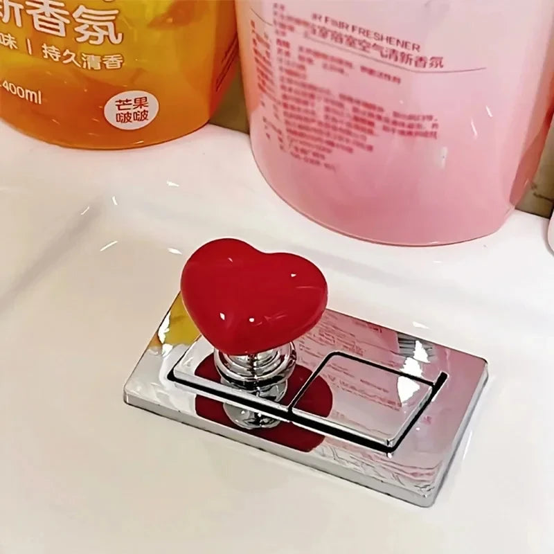 Heart-Shaped Toilet Flush Button