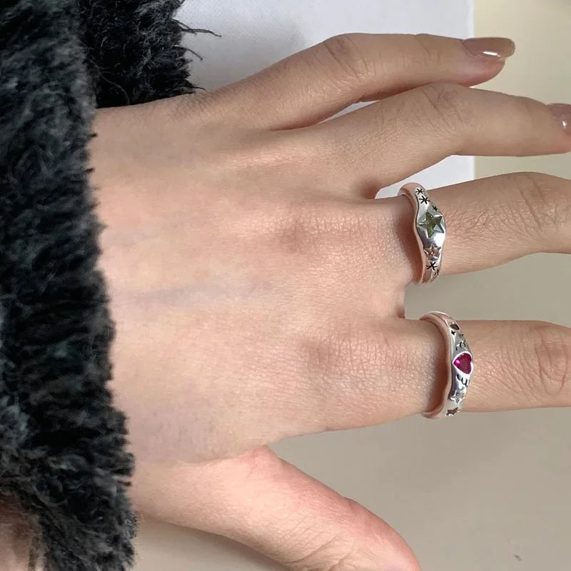 Sterling Silber Herzsteingringe für Damen