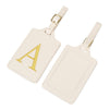 Personalized Embroidered Leather Luggage Tag with Letter Initial