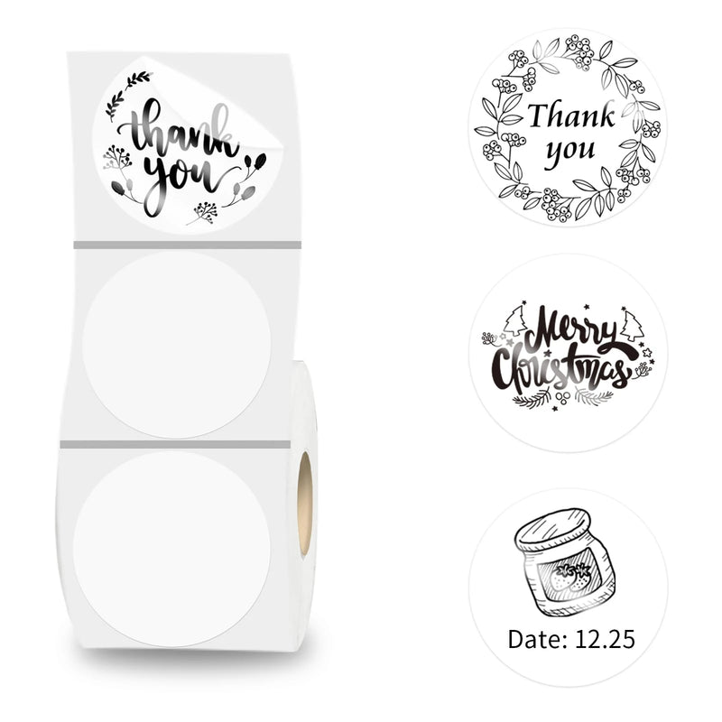 Round Thermal Sticker Labels - 600 Count per Roll