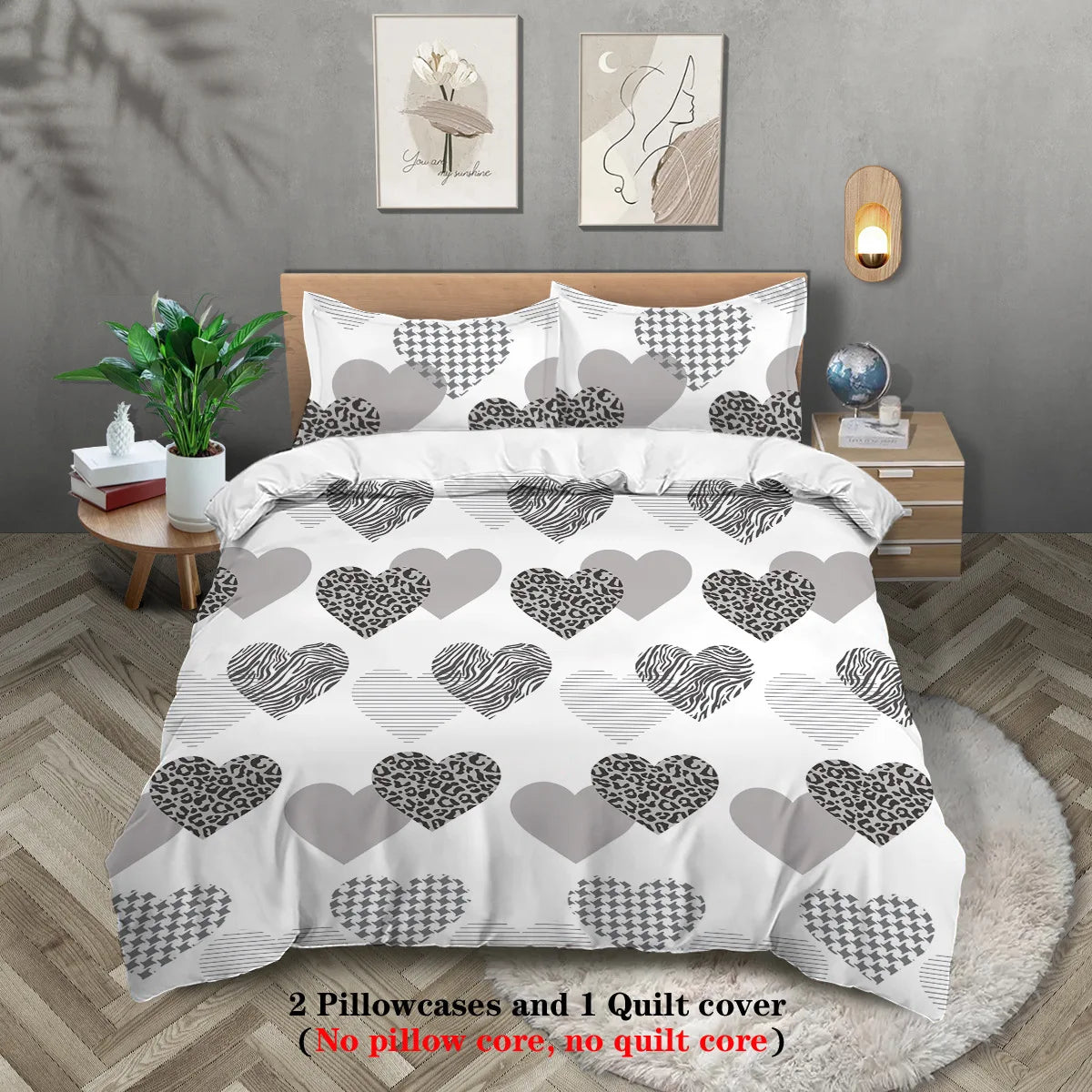 3-Piece Microfiber Comforter Set with Duvet Cover and Pillowcases