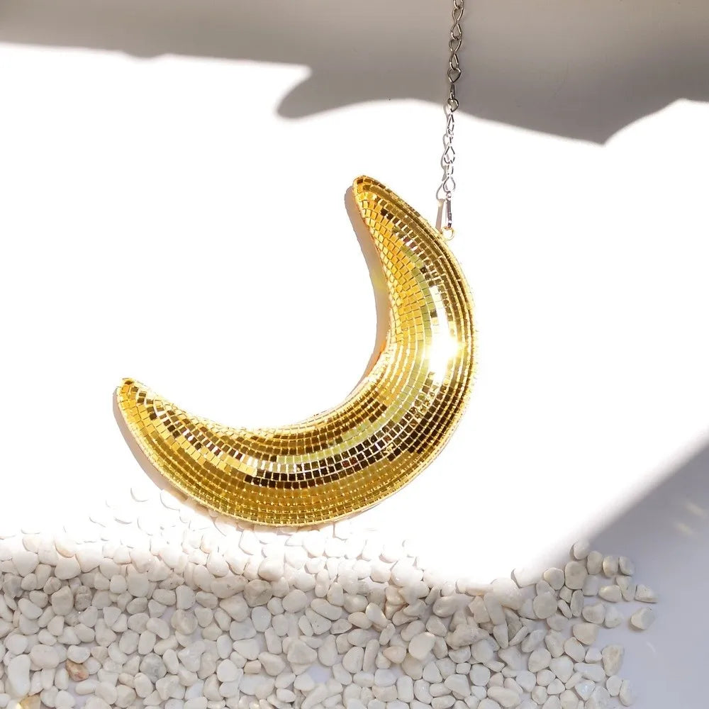 Handcrafted Glass Crescent Moon Hanging Decoration