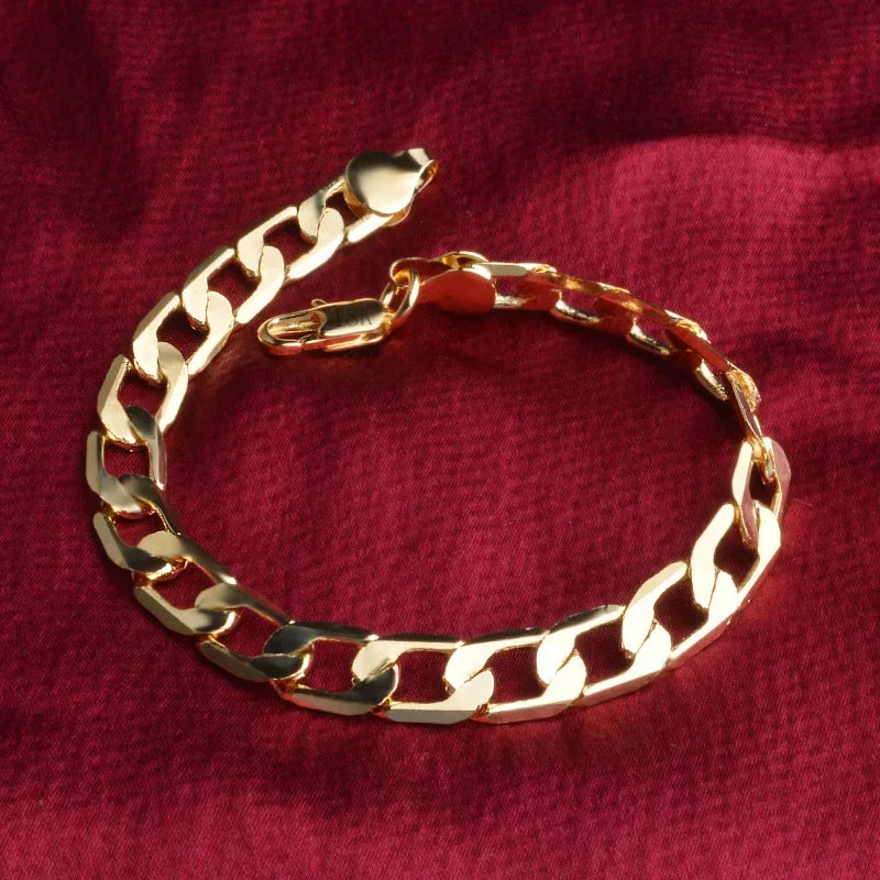 925 Sterling Silver Chain Bracelet with 18K Gold Plating