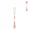 Silicone Baby Pacifier Clip with Wooden Beads