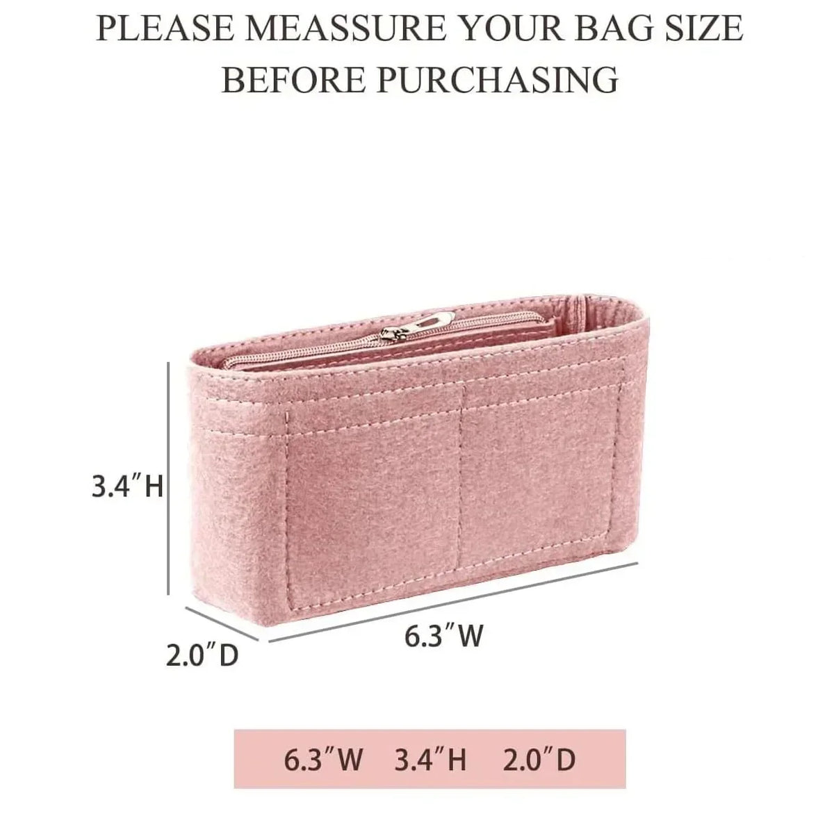 Handbag Organizer Insert for Mini Tote Bags