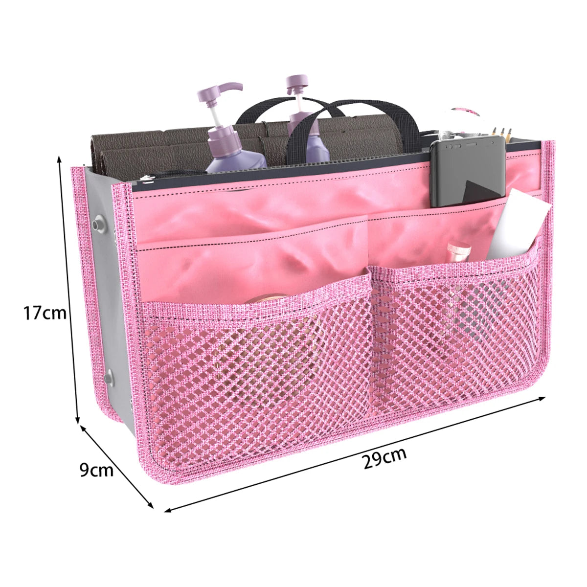 Nylon Handbag Organizer with Multiple Pockets