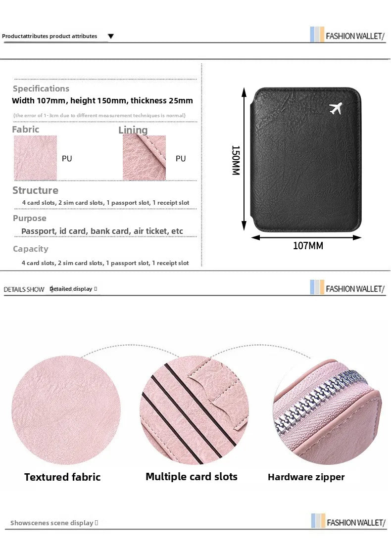 RFID Blocking Travel Passport Holder and Document Organizer