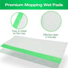 A box of premium mopping wet pads with a green accent, showing the product for easy installation and effective cleaning.
