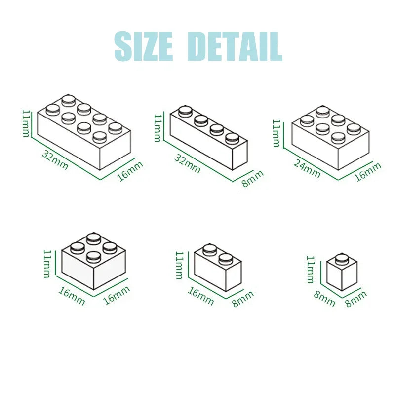 10-Piece 1x6 Building Brick Plates for Creative Construction Sets