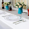 Elegant White Plastic Plates with Gold Rim