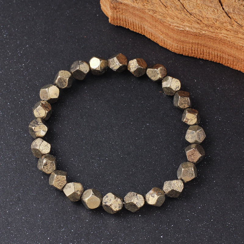 Natural Pyrite & Chalcopyrite Stone Bracelet