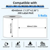 Roll of thermal label paper with waterproof, oil proof, strong viscosity, and scratch resistant features.
