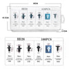 A set of 100 pieces of HE26 auto trim clips with various fasteners and a pusher retainer tool.
