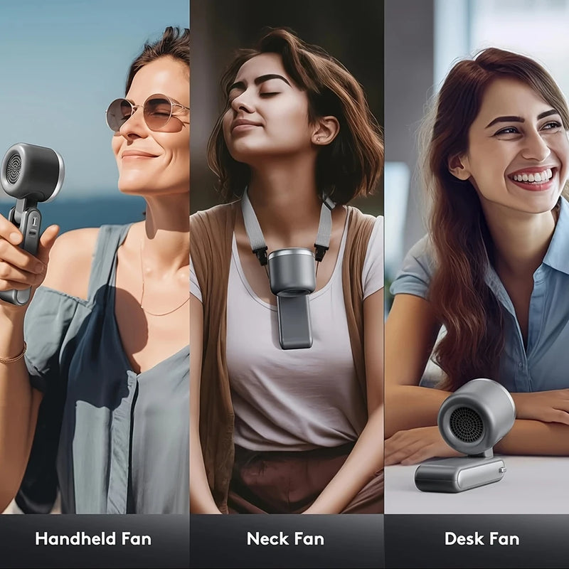 Foldable Turbo Handheld Fan with Digital Display