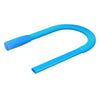 A flexible blue vacuum hose used for cleaning dryer vents.