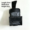 Black motorcycle disc brake lock featuring a strap and storage pouch.