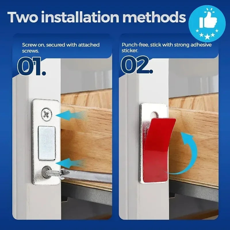 Invisible Magnetic Cabinet Door Catch with Adhesive Mounting