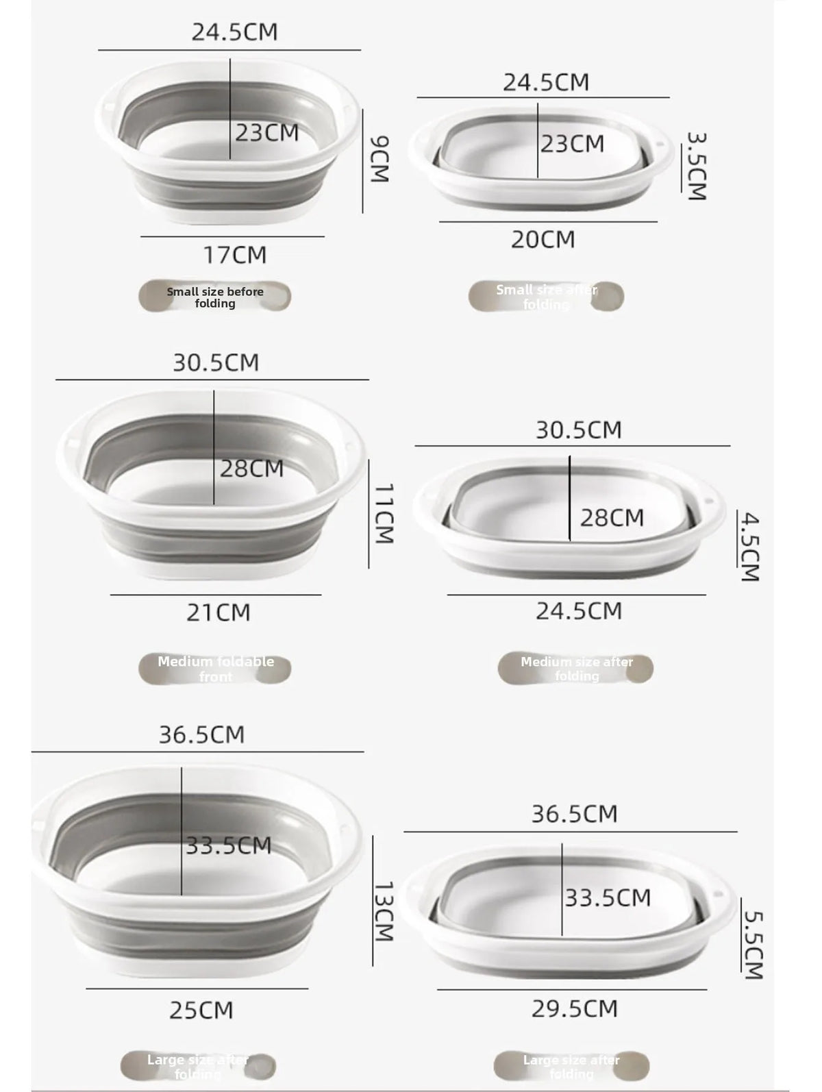 Foldable Space-Saving Sink Basin - Portable and Durable