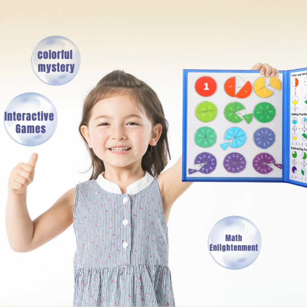 Magnetic Fraction Teaching Set with Charts & Erasable Practice Area