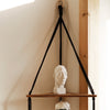 Triangle Wood Floating Wall Shelf with Macrame Rope