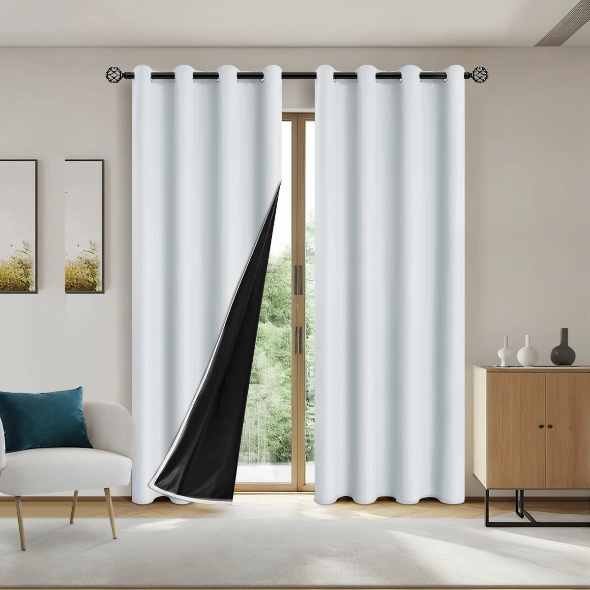 100% Blackout Solid Color Curtains for Bedroom and Living Room